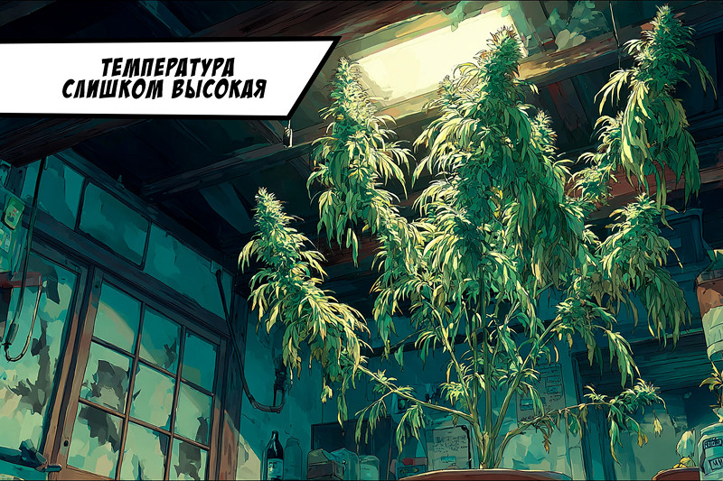 Слишком высокая температура и конопля